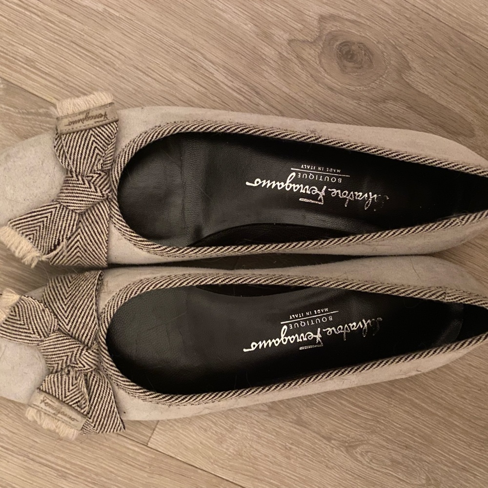 Ferragamo grey shoes